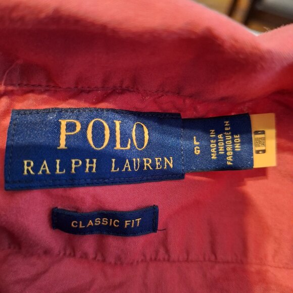 Polo Ralph Lauren Mens Red Short Sleeve Camp Shirt Size Large Cotton Pocket - Picture 3 of 8